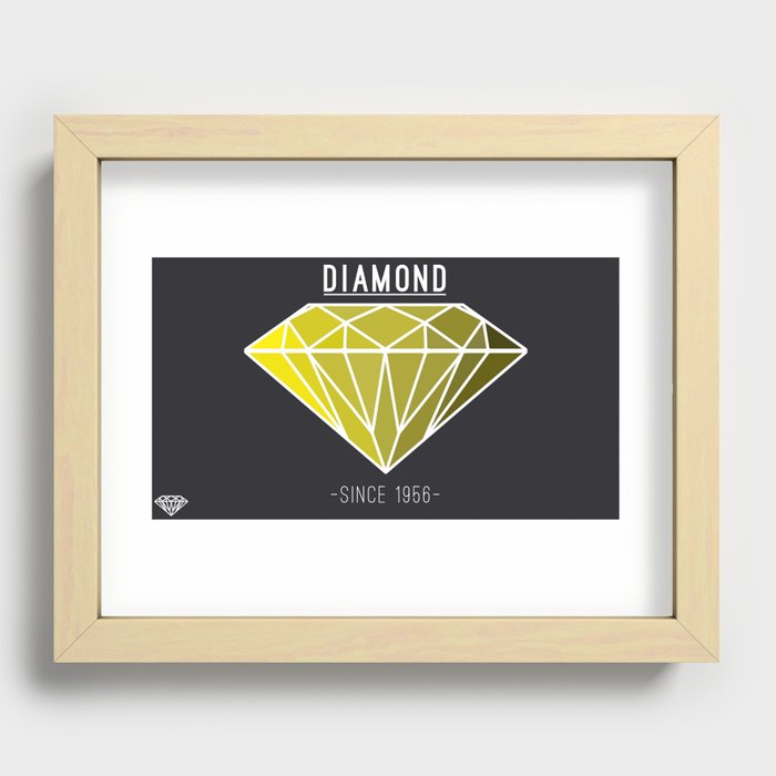 Diamond Shape - YellowWhite Recessed Framed Print