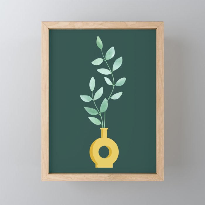 Plant in Vase 5, Minimalist Framed Mini Art Print