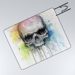 Abstract Skull Watercolor Picnic Blanket