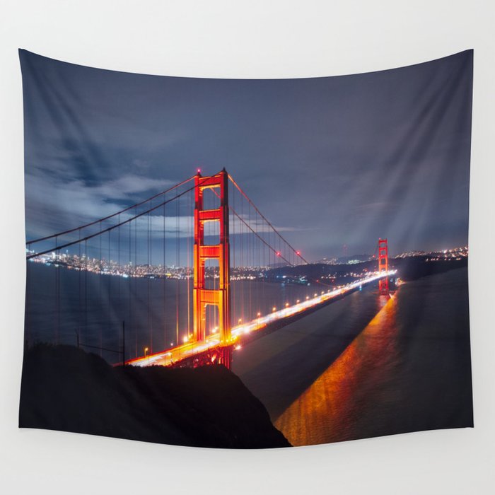 San Francisco California Golden Gate bridge hanging tapestry wall art