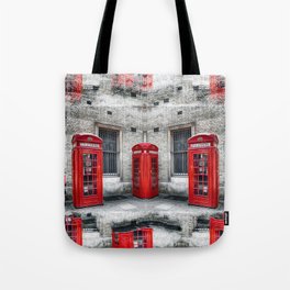 London phone booths red  Tote Bag