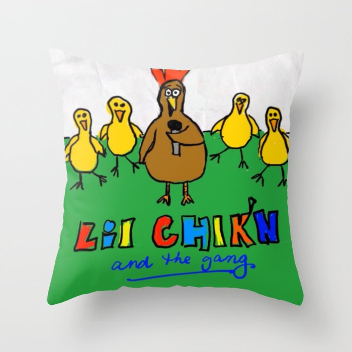 Lil' Chicken & The Gang Throw Pillow