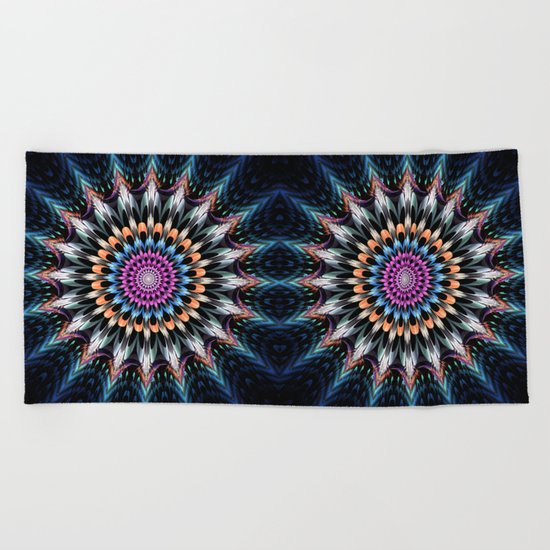 The flower of happiness Beach Towel