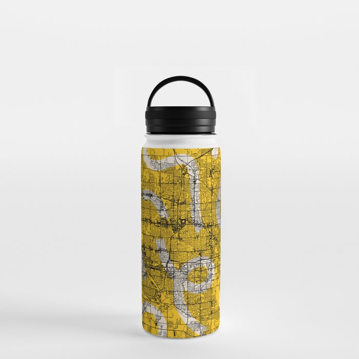 Omaha, USA - City Map Drawing Water Bottle