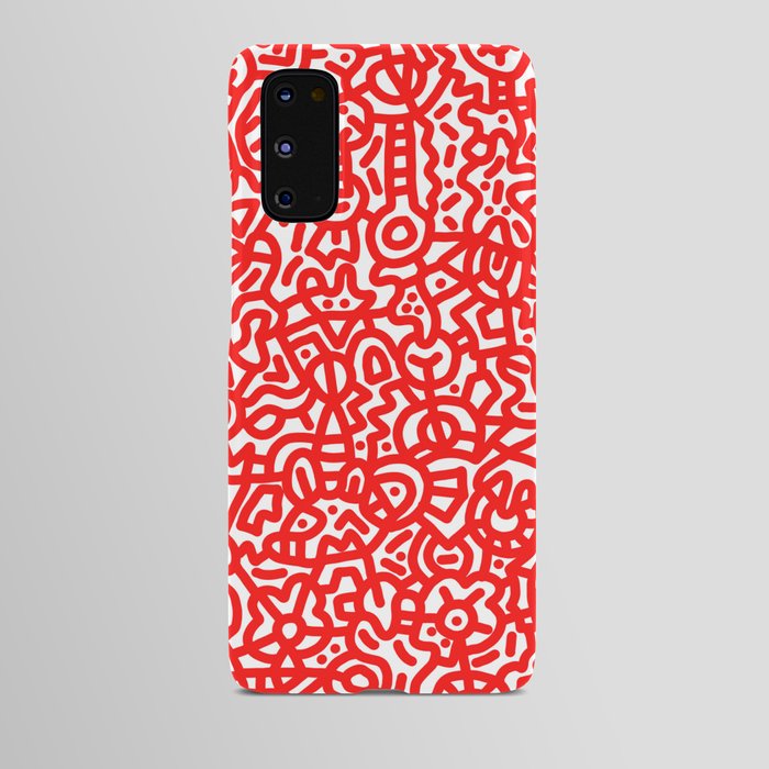 Candy Apple Red on White Doodles Android Case