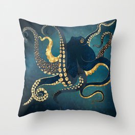 Metallic Octopus IV Throw Pillow