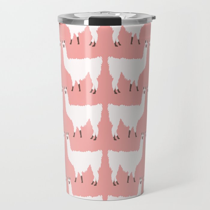 Llamas in Pink Travel Mug