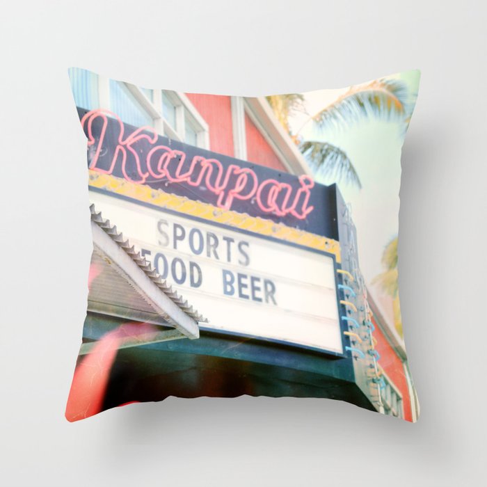 Tropical Kanpai Sports Bar Throw Pillow