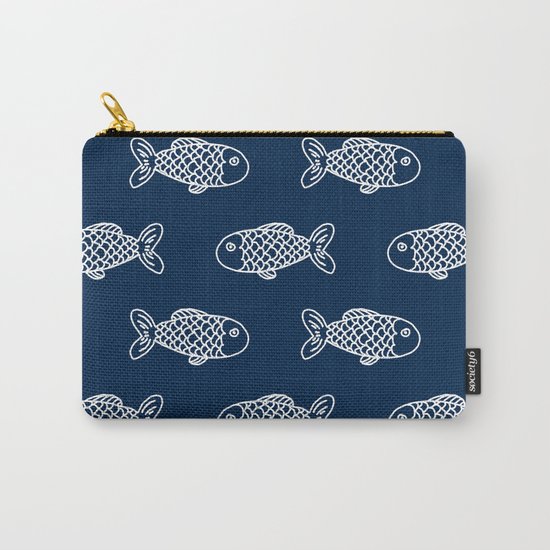 Nautical fish cute simple minimal basic ocean pattern nursery gender nuetral Carry-All Pouch