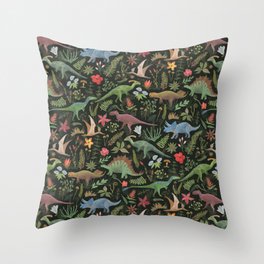 Dinosaur Jungle Throw Pillow