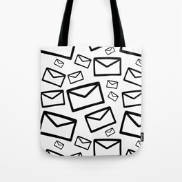 Black&white envelopes everywhere Tote Bag