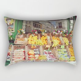 Charming vegetable market in Montmartre | Bohemian Art | Travel Photography Rectangular Pillow