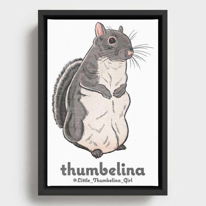 Little Thumbelina Girl: Meerkat Squirrel Framed Canvas