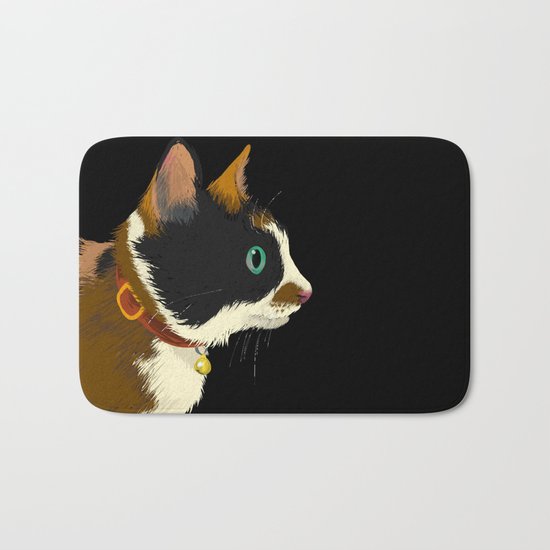 My cat in the dark Bath Mat