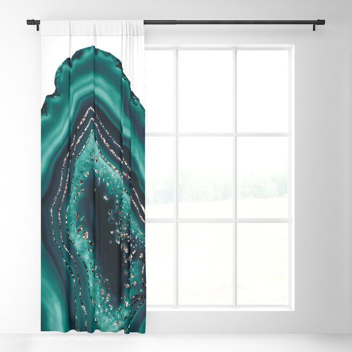 Teal Agate Rose Gold Glitter Glam 1 Gem Decor Art Society6