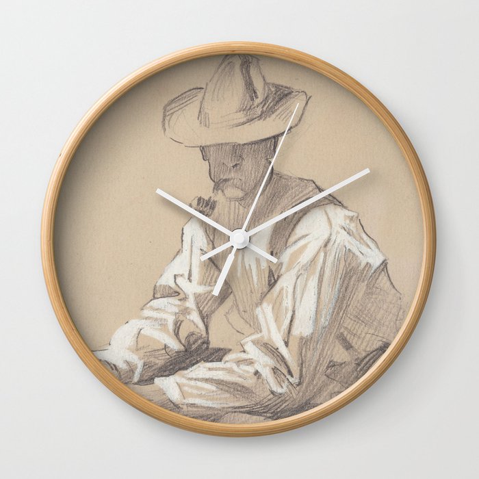 Sitting Cowboy Wall Clock