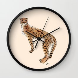 Cheetah Natural Jungle_ Neutrals, Ochres & black Beauty palette Wall Clock