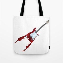 Electric guitar red music rock n roll sound beat band gift idea Tote Bag