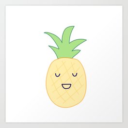 cute pineapple faces Art Print