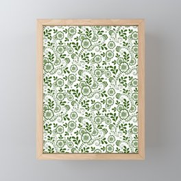 Green Eastern Floral Pattern Framed Mini Art Print