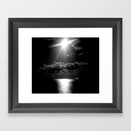 Moon Over the Med Framed Art Print