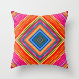 Rainbow Abstract Psychedelic Neon Dawn Triangle Design - Pink and  Orange Throw Pillow