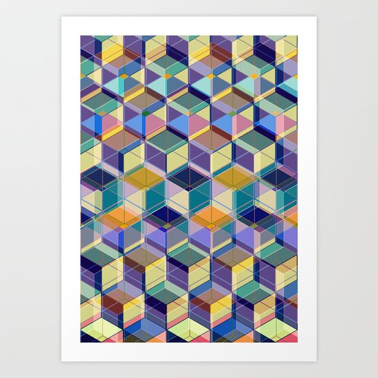 Cube Geometric VIII Art Print
