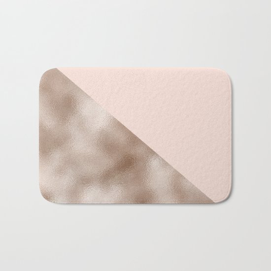 Blush and taupe shine Bath Mat