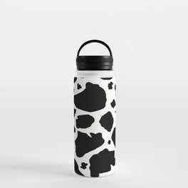 black and white animal print cow spots Water Bottle