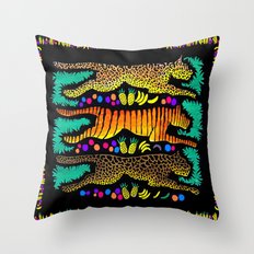 Leaping Felines Throw Pillow