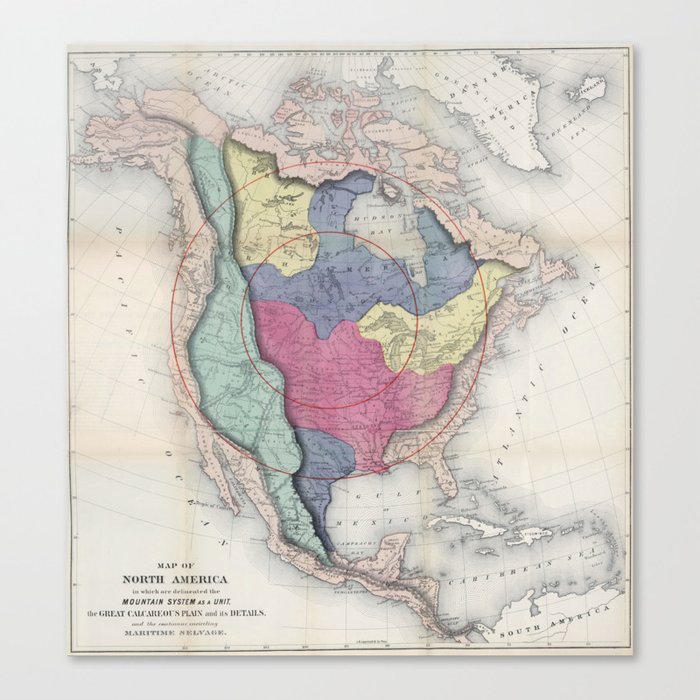 William Gilpin - 1872 Map of North America Canvas Print