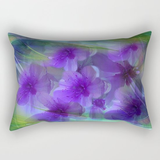 Violet Flower Garden Abstract Rectangular Pillow