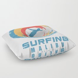 Malibu surfing Floor Pillow