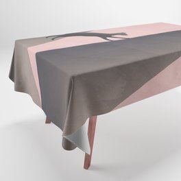 Geometric triangle shape and cat Tablecloth