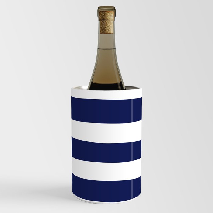 Uneven Stripes - Blue and White Wine Chiller