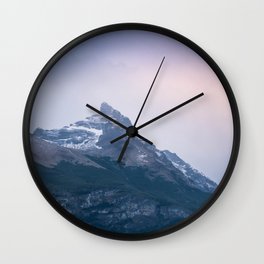 Argentina Photography - Huge Majestic Mountain Covered By Snow And Grass Wall Clock