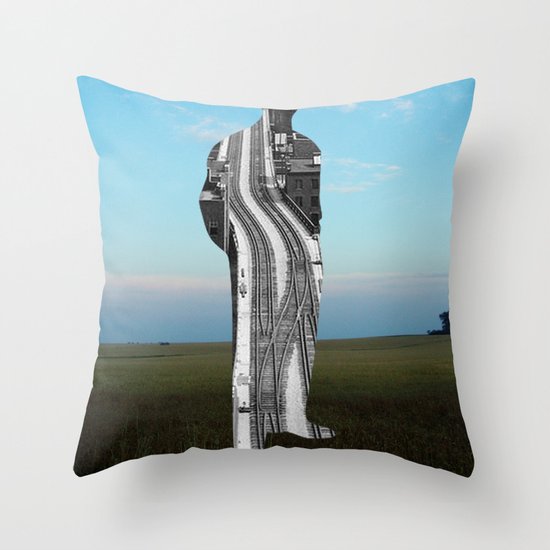 City Man´s Dream Collage Throw Pillow