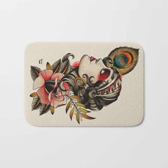 Gipsy girl - tattoo Bath Mat