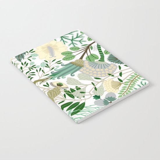 Green Flower Fantasy Notebook