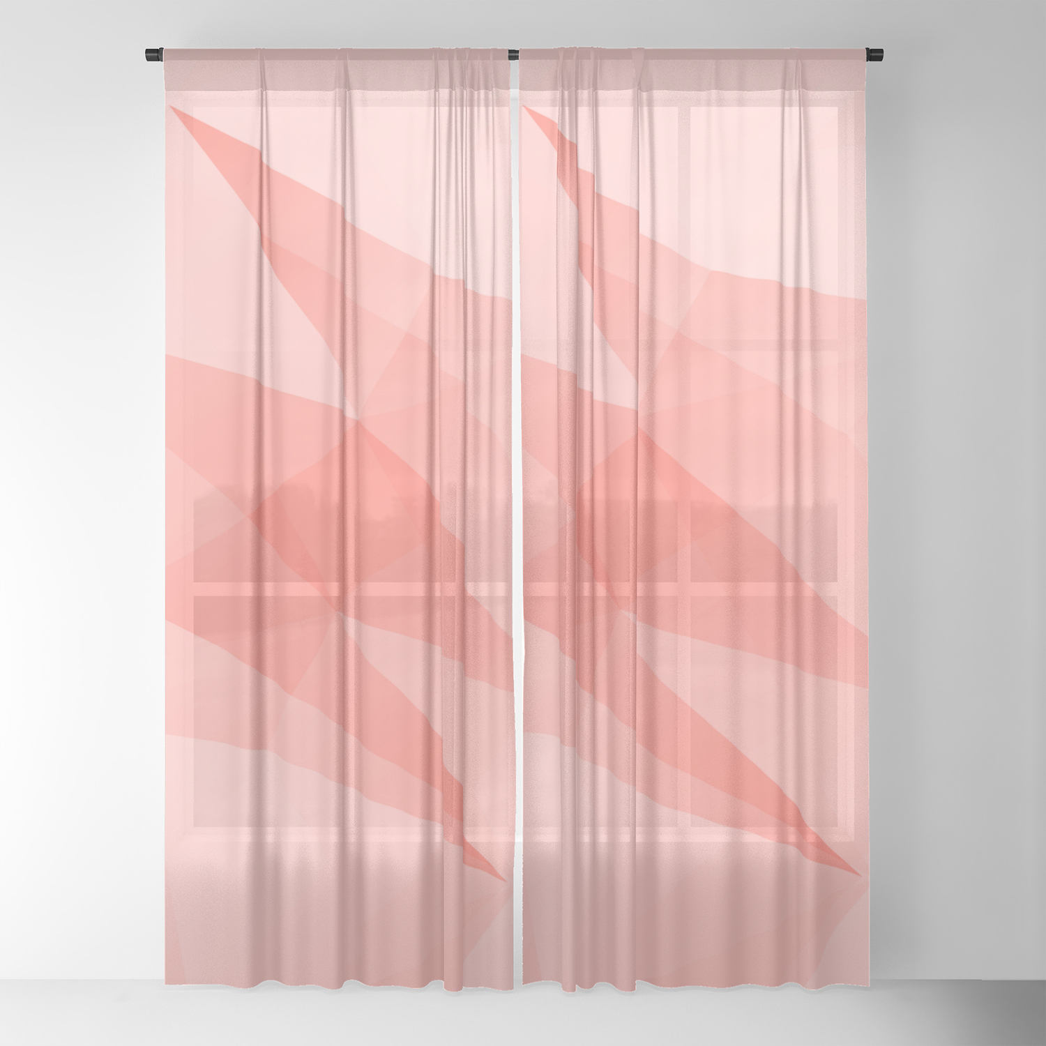 Pantone Living Coral Color Of The Year 2019 On Abstract Geometric