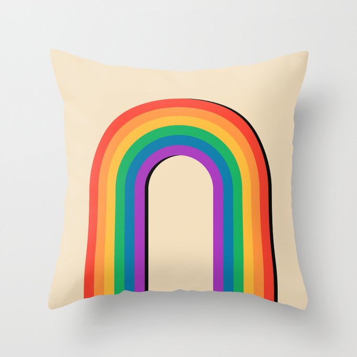  Colorful LGBT gay and lesbian rainbow Throw Pillow