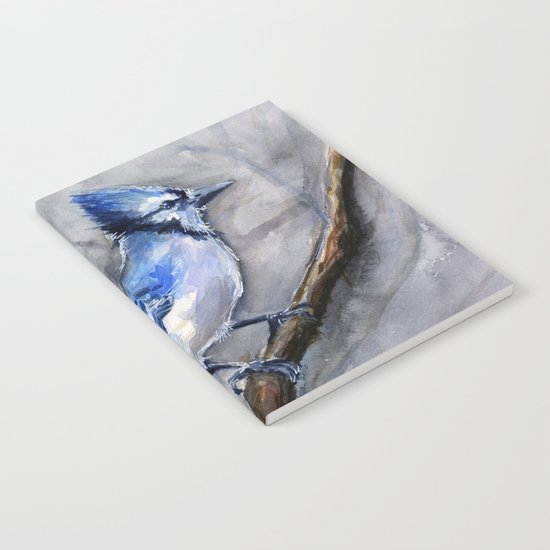 Blue Jay Watercolor Bird Notebook
