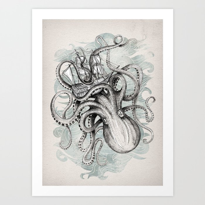 The Baltic Sea - Kraken Art Print by David Fleck | Society6