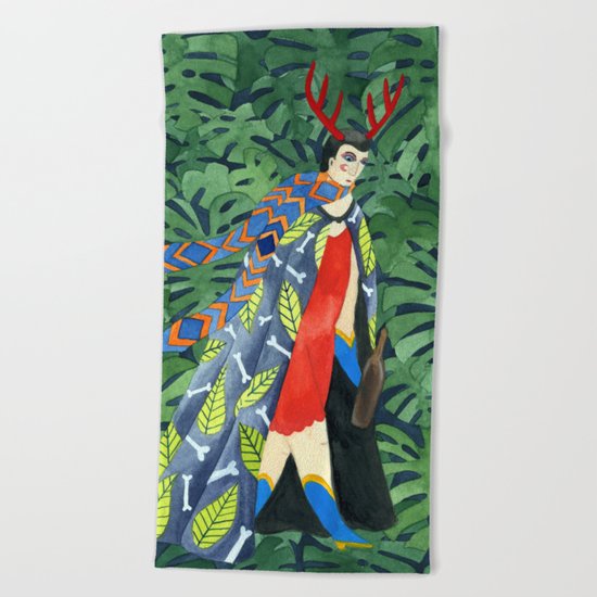The troubled prince of the greenhouse Beach Towel