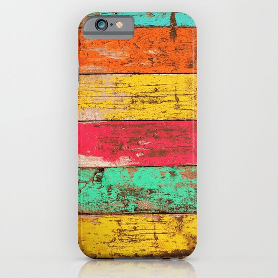 Vintage Colored Wood 3 iPhone & iPod Case