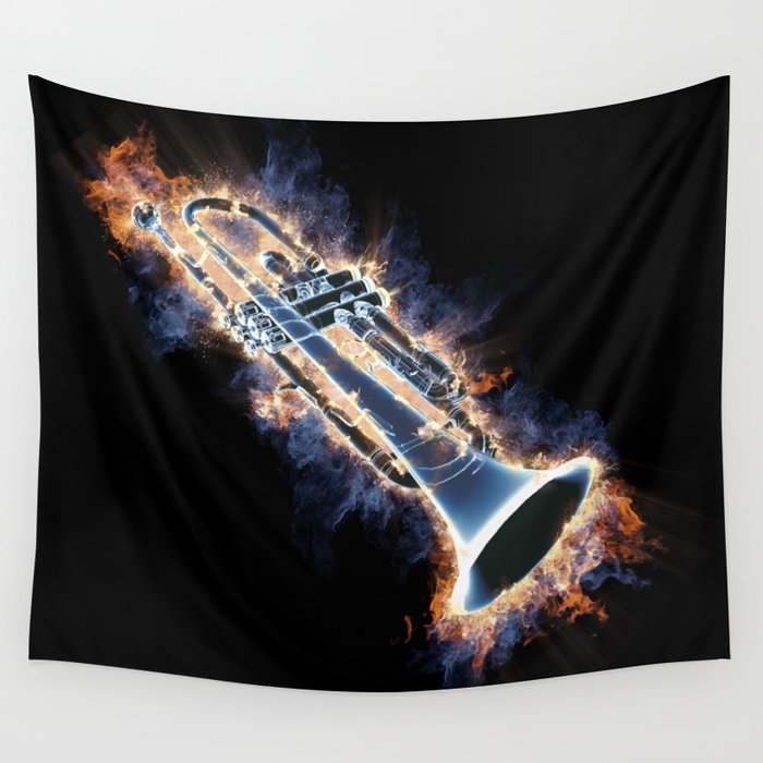 Fire trumpet in concert Wall Tapestry