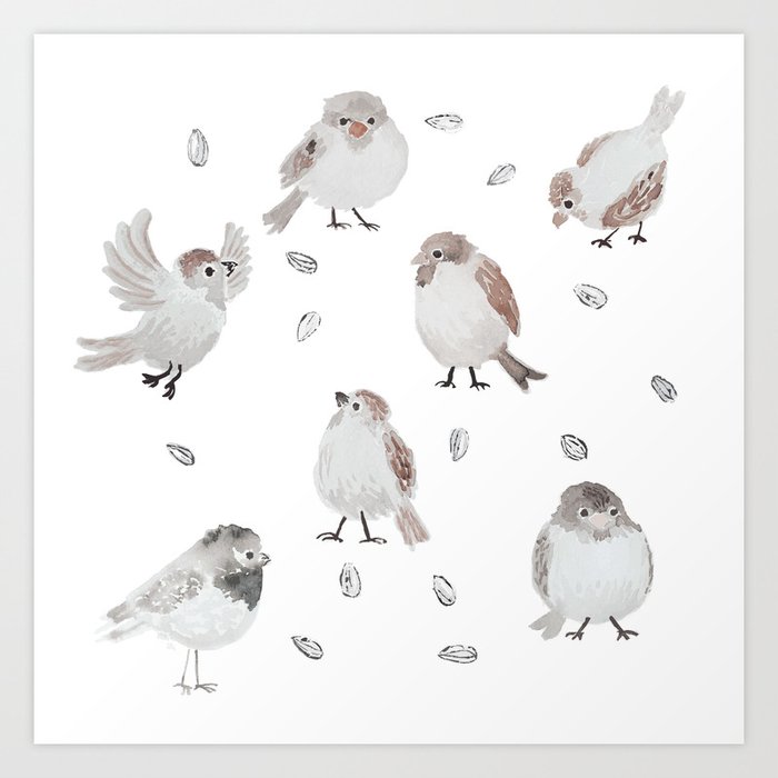Sparrows Art Print