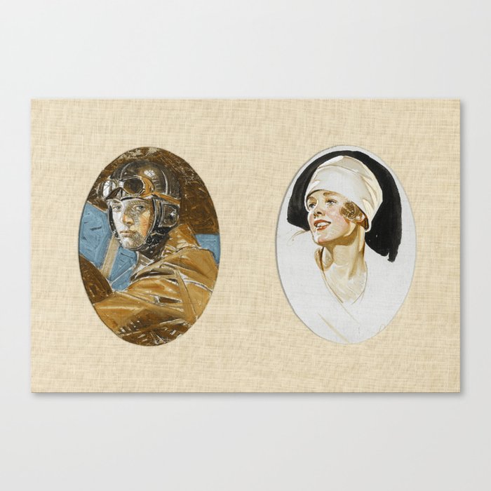 The airman and his wife Canvas Print