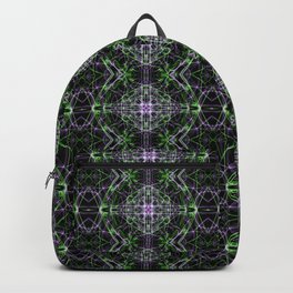 Liquid Light Series 76 ~ Green & Purple Abstract Fractal Pattern Backpack