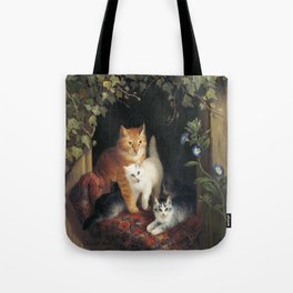 Cat with Kittens Tote Bag